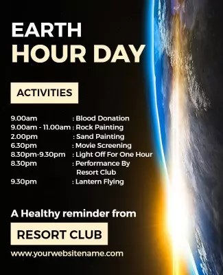Cosmic Earth Day Activities Awareness Poster Template
