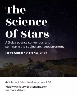 Cosmic Night Sky Science Convention Poster Template