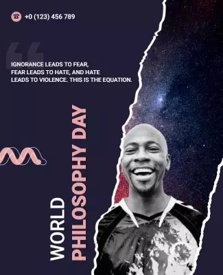 Cosmic Theme World Philosophy Day Celebration Poster Template