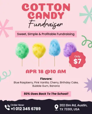 Cotton Candy Fundraiser Flyer Template