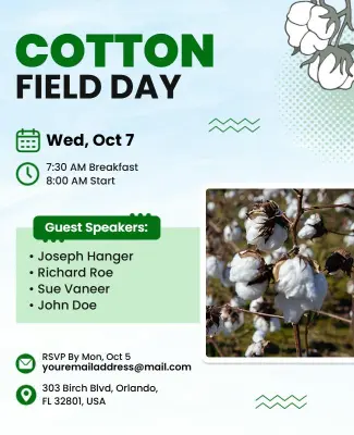 Cotton Field Day Event Flyer Template
