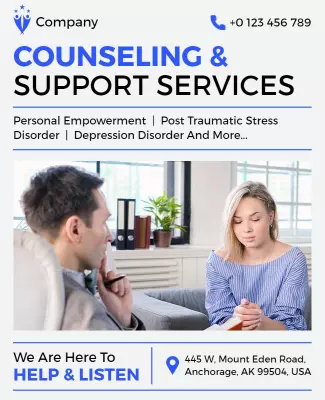 Counseling and Support Services Flyer Template