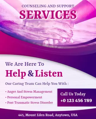Counseling Support Services Promotional Flyer Template