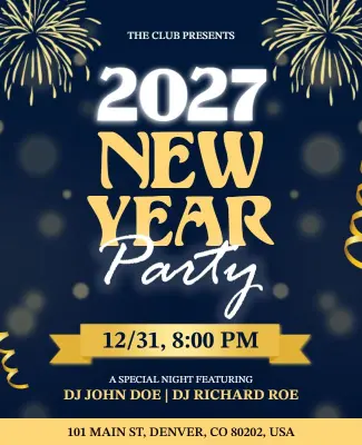 Countdown to 2027 New Year's Party Flyer Template