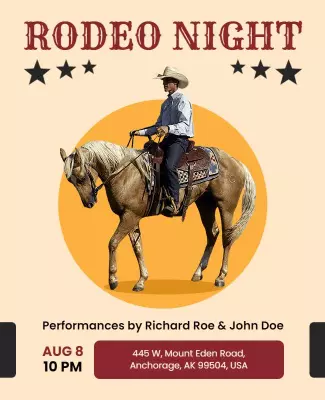 Country Rodeo Performance Event Flyer Template