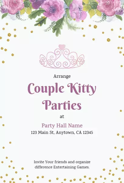 Couple Kitty Party Fun Gathering Event Invitation Template