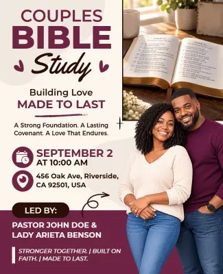 Couples Bible Study Event Flyer Template