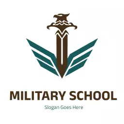 Courageous Eagle Symbolizing Valor in Military School Logo Template