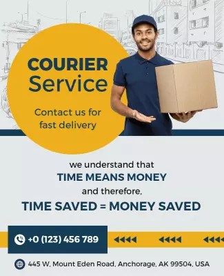 Courier Delivery Service Promotional Flyer Template