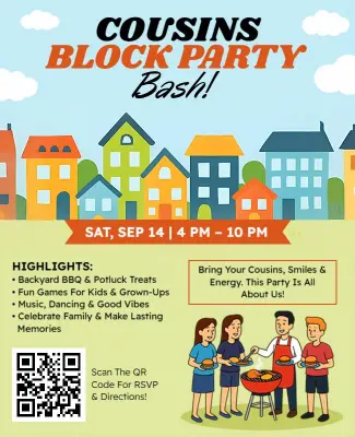 Cousins Community Block Party Flyer Template