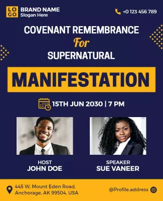 Covenant Remembrance Event for Supernatural Manifestation Flyer Template