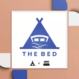 Cozy Blue Bed Design Complementing Relaxation and Comfort Logo Template