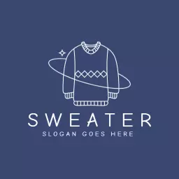 Cozy Blue Sweater Design for Modern Clothing Brand Logo Template