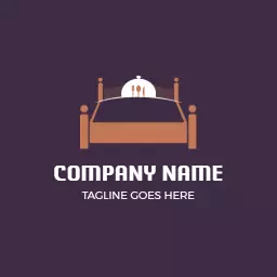 Cozy Brown Bed Design for Comfortable Sleep Experience Logo Template