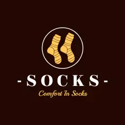 Cozy Brown Design Emphasizing Comfort in Socks Logo Template