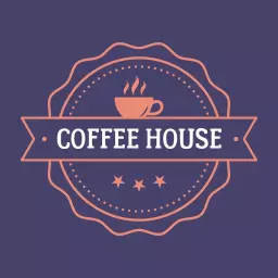 Cozy Circular Design Featuring Coffee House Logo Template