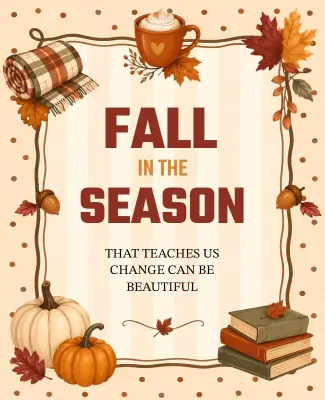 Cozy Fall Season Decorative Poster Template