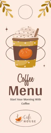 Cozy Pumpkin Mocha Beverage Selection Door Hanger Menu Template