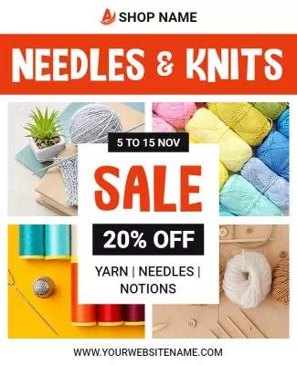 Craft Supplies Sale Promotion Flyer Template