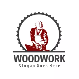 Crafting Quality Woodwork with Skilled Carpentry Services Logo Template