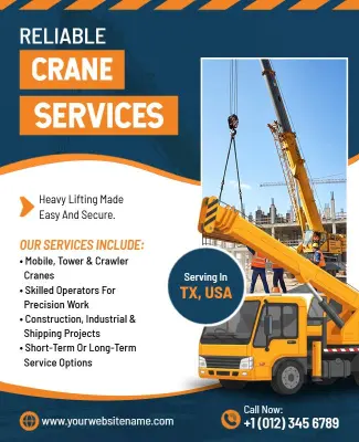 Crane Service Promotion Flyer Template