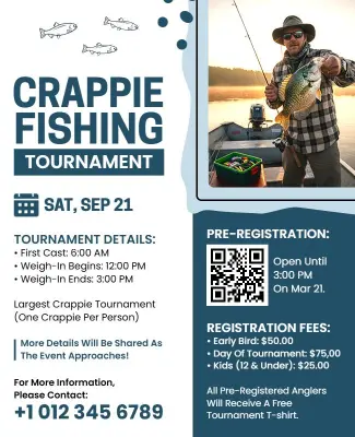 Crappie Fishing Tournament Event Flyer Template