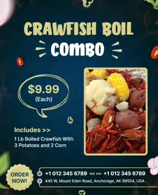 Crawfish Boil Combo Promotion Flyer Template
