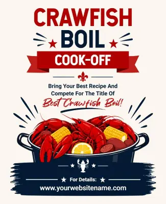 Crawfish Boil Cook-Off Event Poster Template