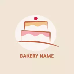 Creamy Layers of Cakes Illustrate Delightful Bakery Logo Template
