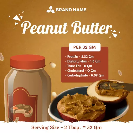 Creamy Peanut Butter Nutritional Information Ad Template