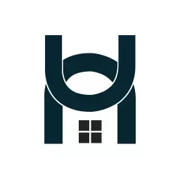 Creative Abstract Home Design Representing Real Estate Logo Template