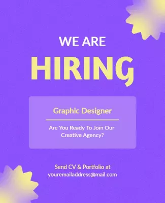 Creative Agency Graphic Designer Hiring Flyer Template