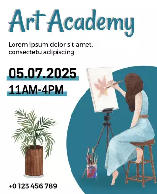 Creative Aqua Art Academy Workshop Flyer Template
