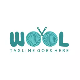Creative Aqua Yarn Balls Design Highlighting Wool Crafts Logo Template