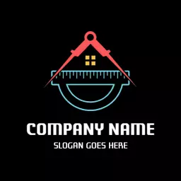 Creative Architectural Design with Tools and Elegant Home Logo Template