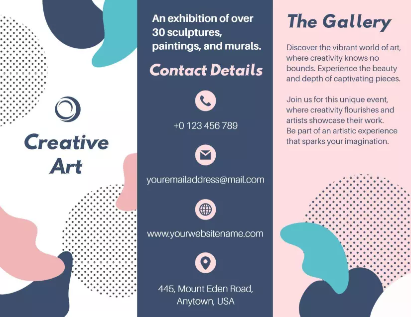 Creative Art Exhibition Colorful Abstract Gallery Brochure Template