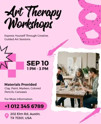 Creative Art Therapy Workshop Flyer Template