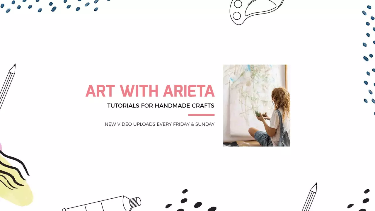 Creative Art Tutorials with Handmade Crafts Theme YouTube Banner Template