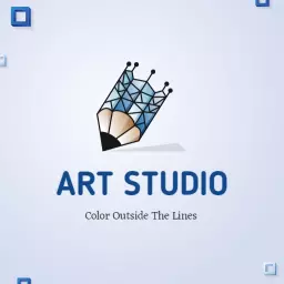 Creative Artistic Design Featuring 3D Pencil and Shapes Logo Template
