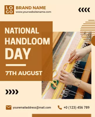 Creative Beige Handloom Weaving National Day Poster Template