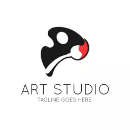 Creative Black and Red Palette Design for Art Logo Template