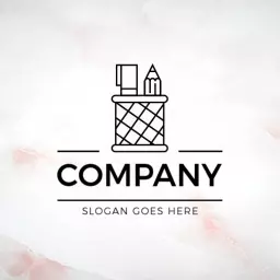 Creative Black and White Art Supplies in a Basket Logo Template