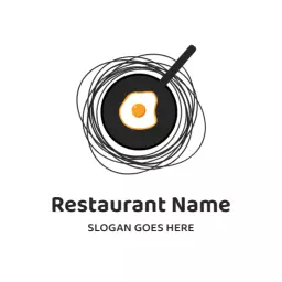 Creative Black and White Egg Design for Restaurant Logo Template