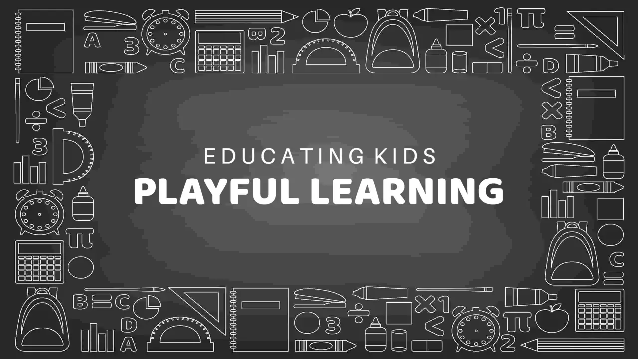 Creative Blackboard Theme for Educating Kids Learning Banner Template