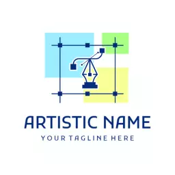 Creative Blue and Green Artistry Design for Artists Logo Template