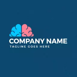 Creative Blue and Pink Brain Logo Representing Innovation Logo Template