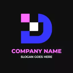 Creative Blue and Pink D Letter Design for Branding Logo Template