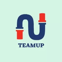Creative Blue and Red Pipeline Design for Team Connections Logo Template