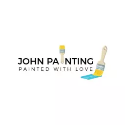 Creative Blue and Yellow Brush Design for Painting Services Logo Template