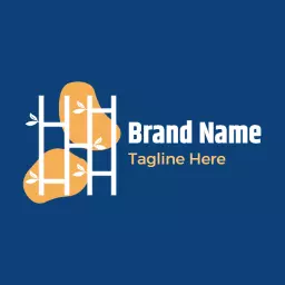 Creative Blue Background with Handicraft Elements Logo Template